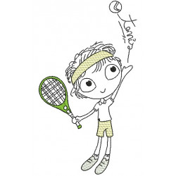 Stickdatei - Tennis Junge
